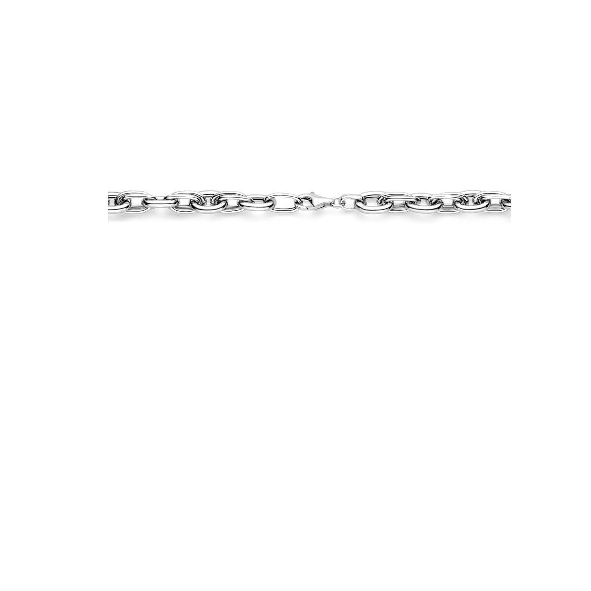 Collana in argento 925 rodiato con grandi maglie a filo