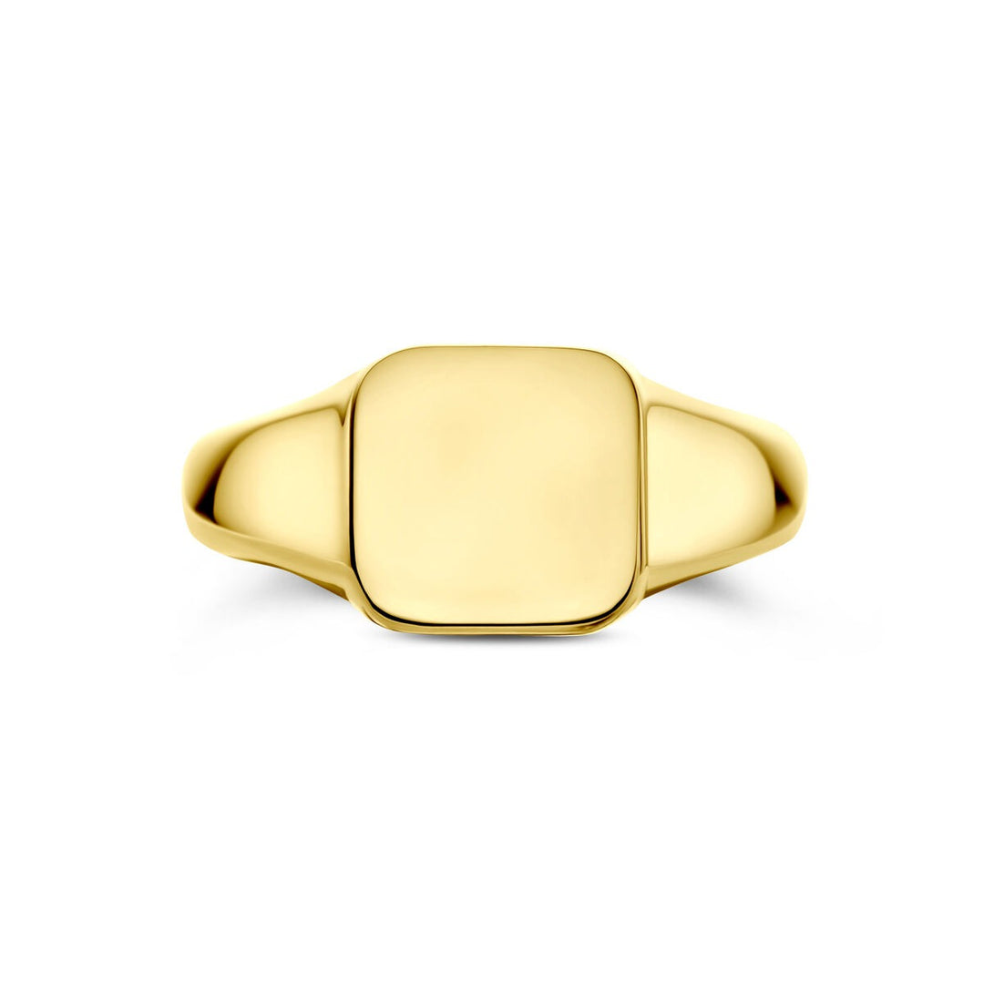 14k geelgouden dames graveerring – 9 x 9.5 mm