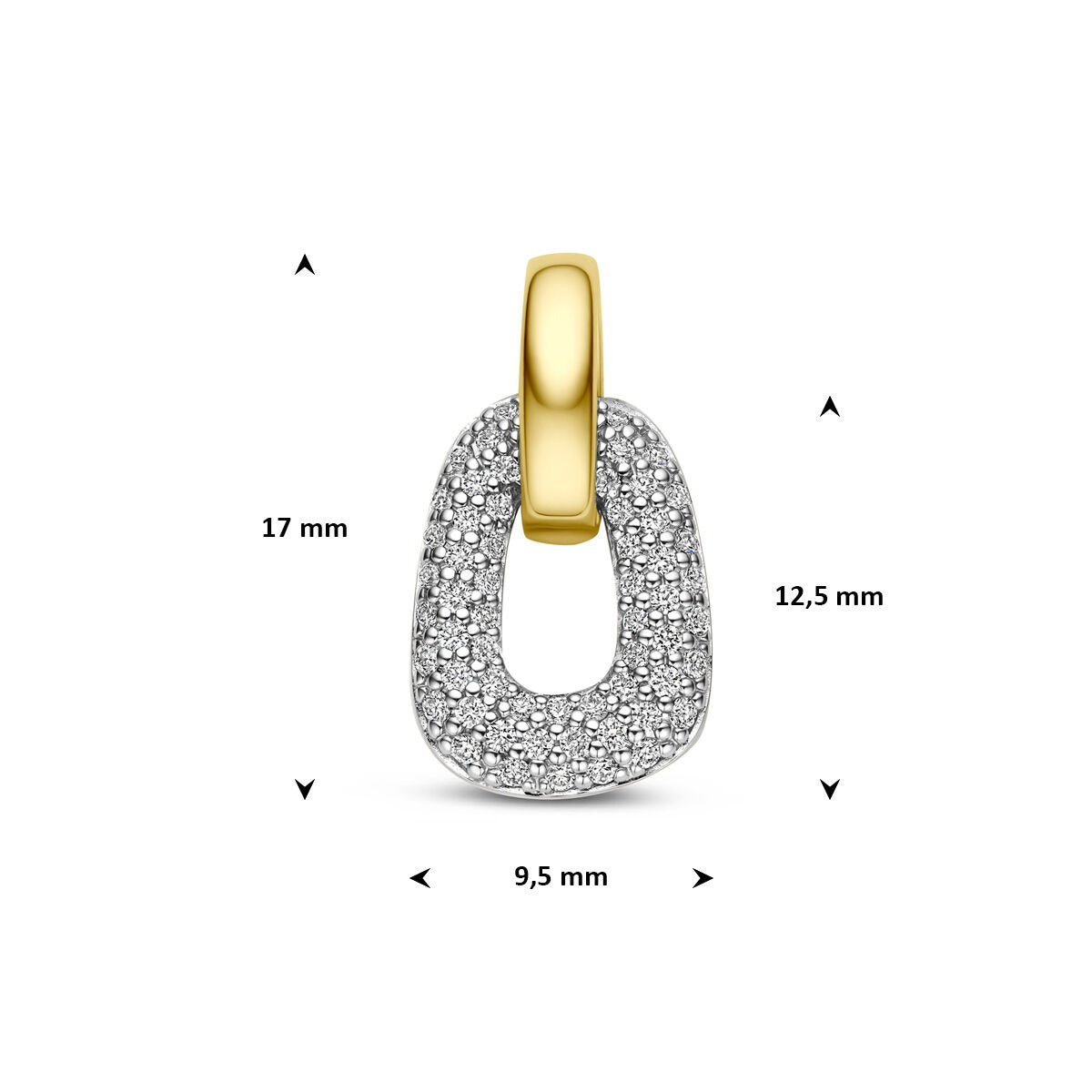 Ciondolo in oro bicolore 14k con diamante