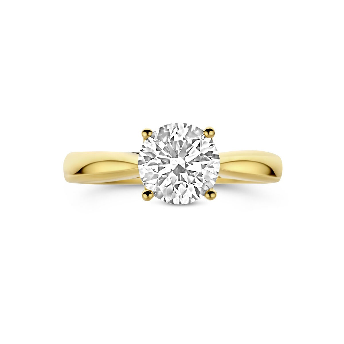 Anello in oro giallo 14k con diamante lab grown 1,50ct