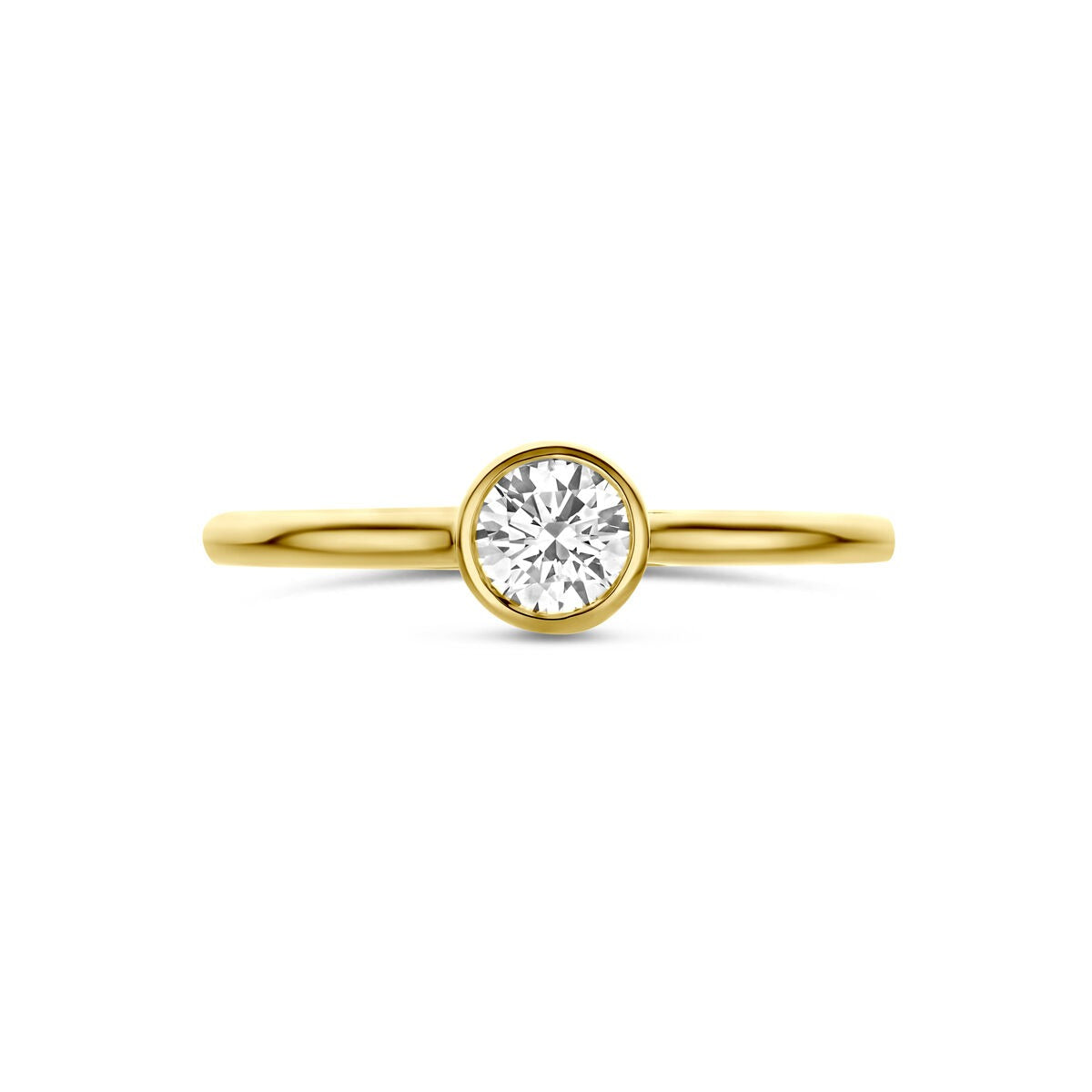 Anello in oro giallo 14k con diamante solitario da 0,40 ct