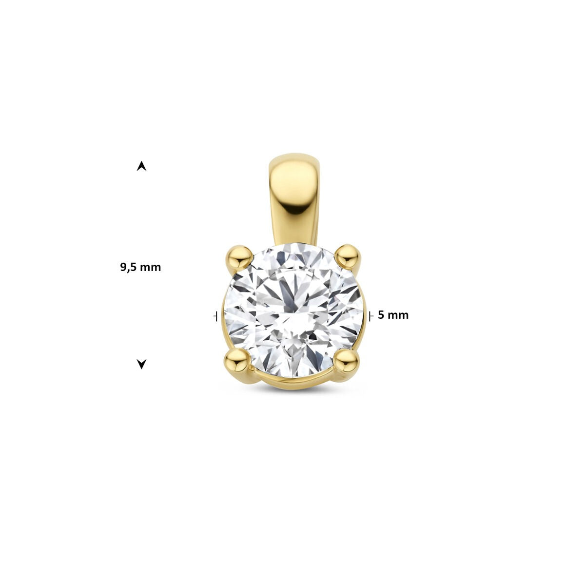 Ciondolo in oro giallo 14k con diamante lab grown – Taglio brillante 0,50 ct