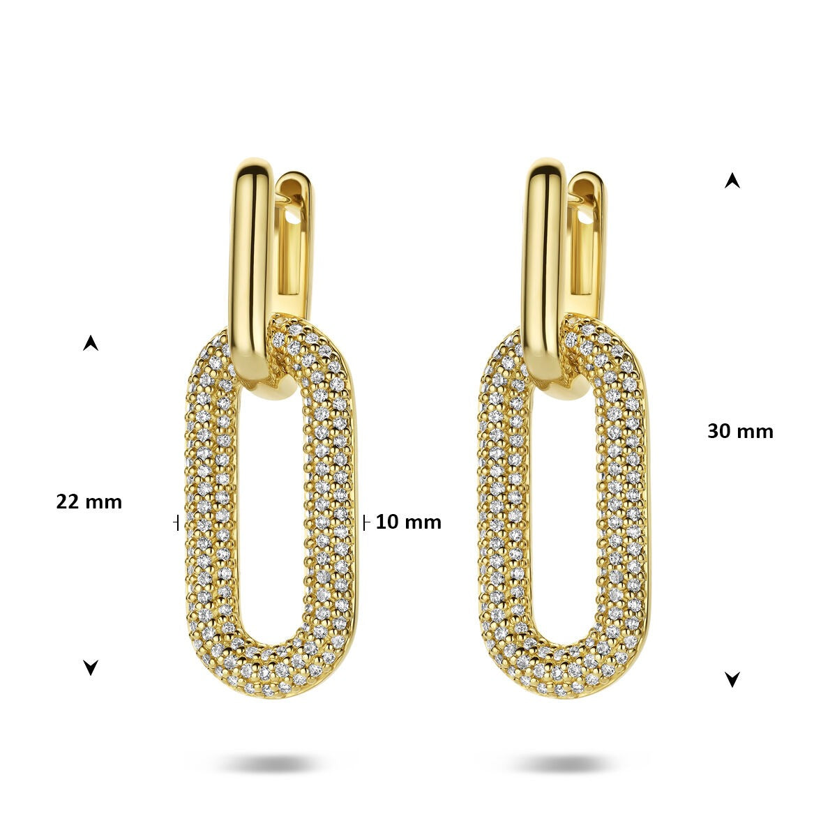 Orecchini a cerchio in oro giallo 14k con diamante
