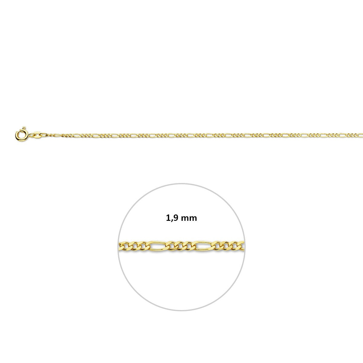 Catena a maglia figaro color oro giallo – 9k