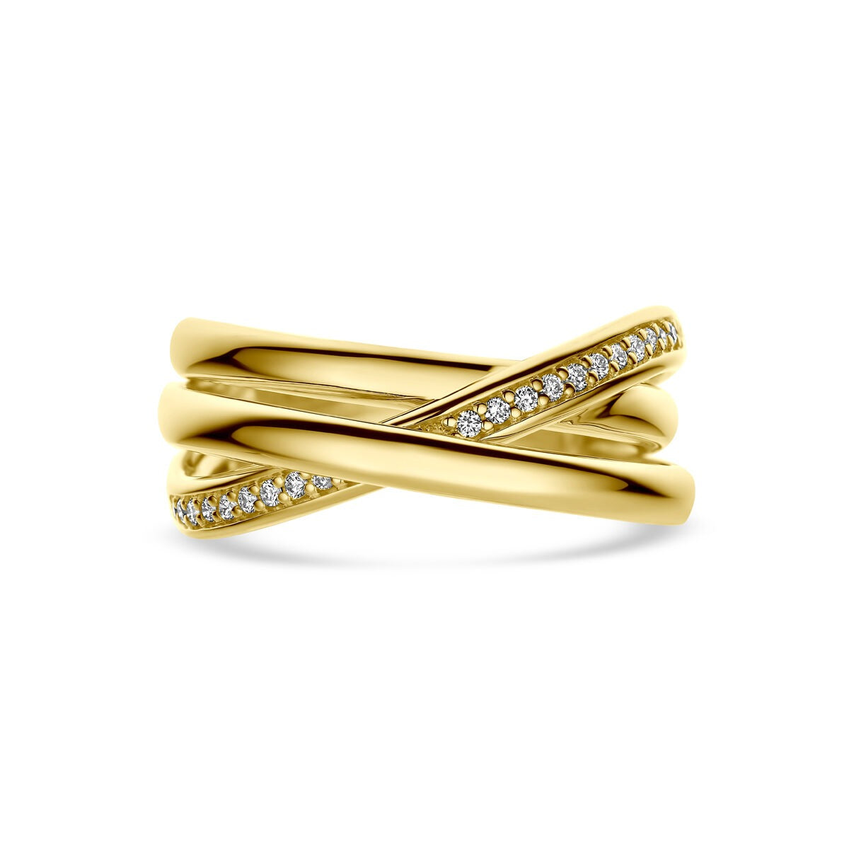 Anello Alliance in oro giallo 14k con diamante 0,15 ct