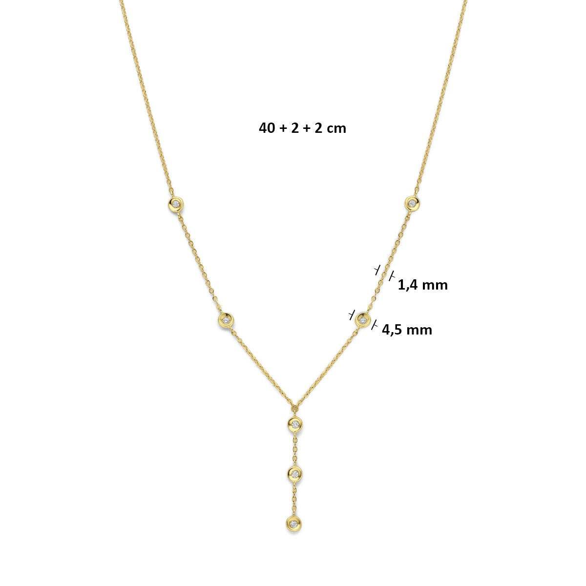 Collana in oro giallo 14k con diamante 0,21 ct