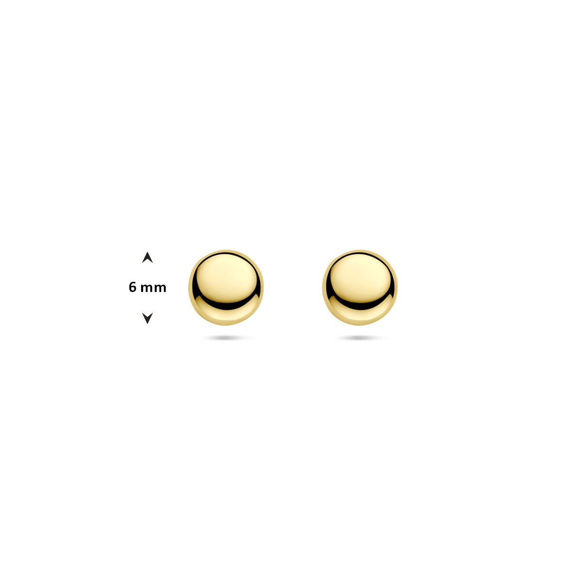 Orecchini a bottone in oro giallo 14k