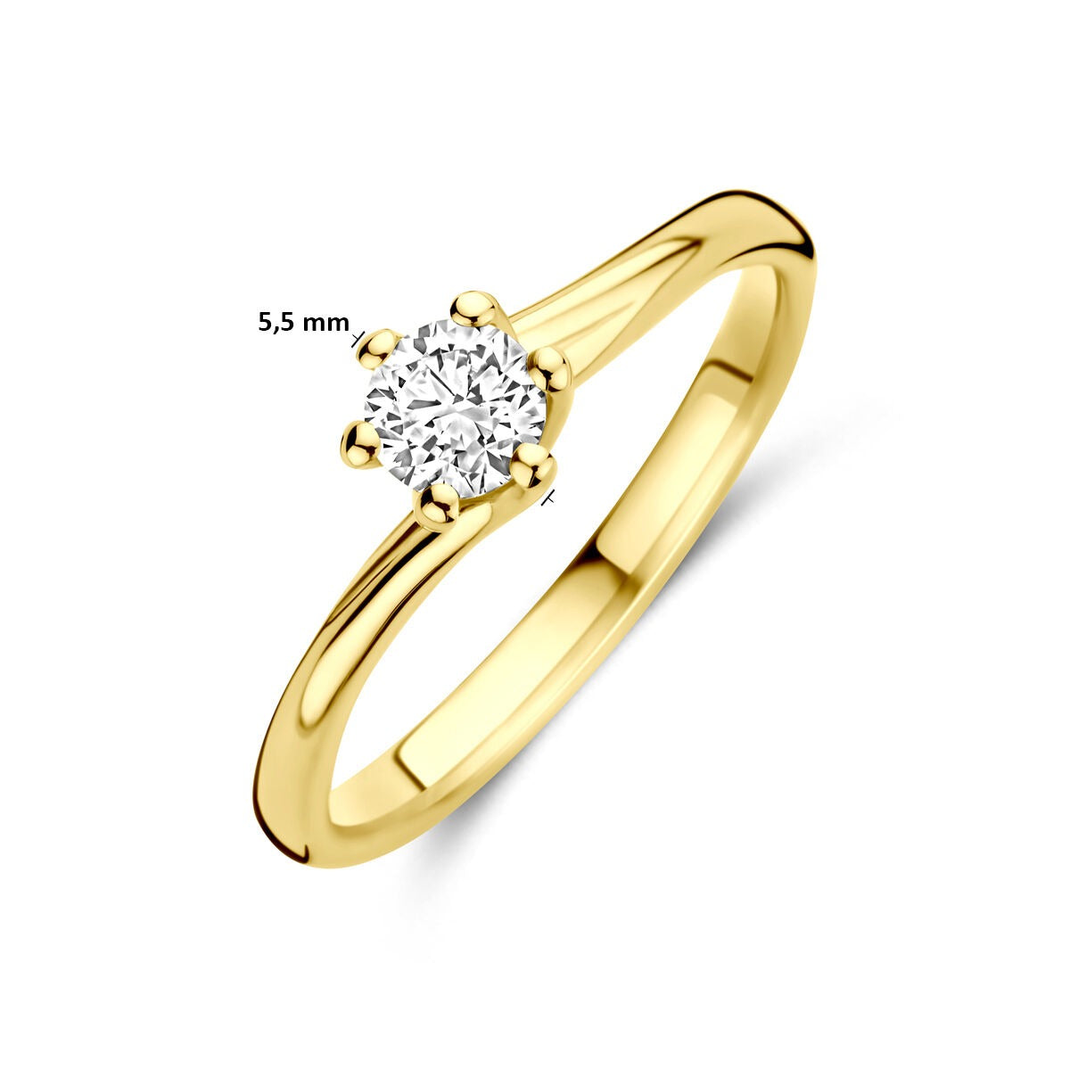 anello in oro giallo 14k con diamante coltivato in laboratorio – 0.30ct