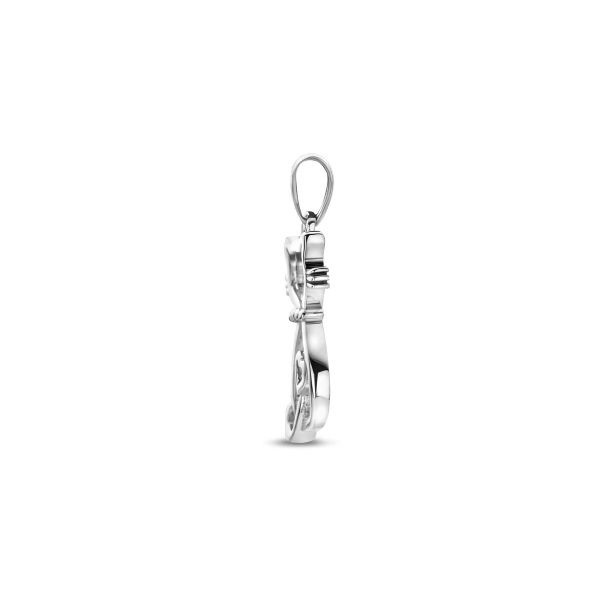 Ciondolo per Bambini a Forma di Gatto in Argento 925 Rodiato