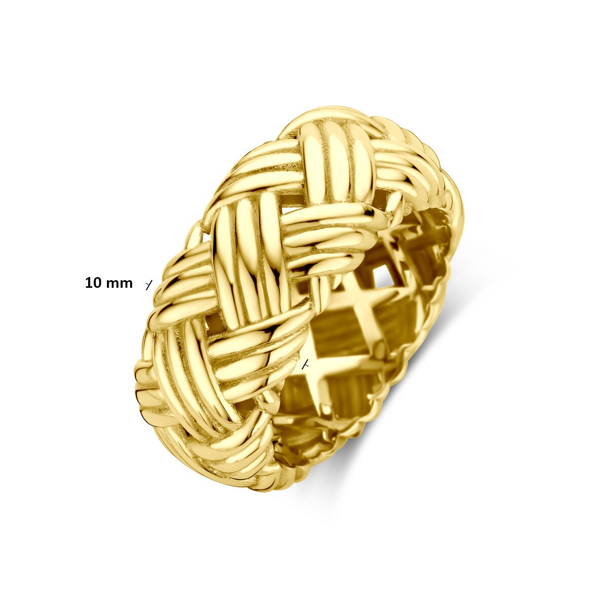Anello da donna in oro giallo 14k – largo 10 mm