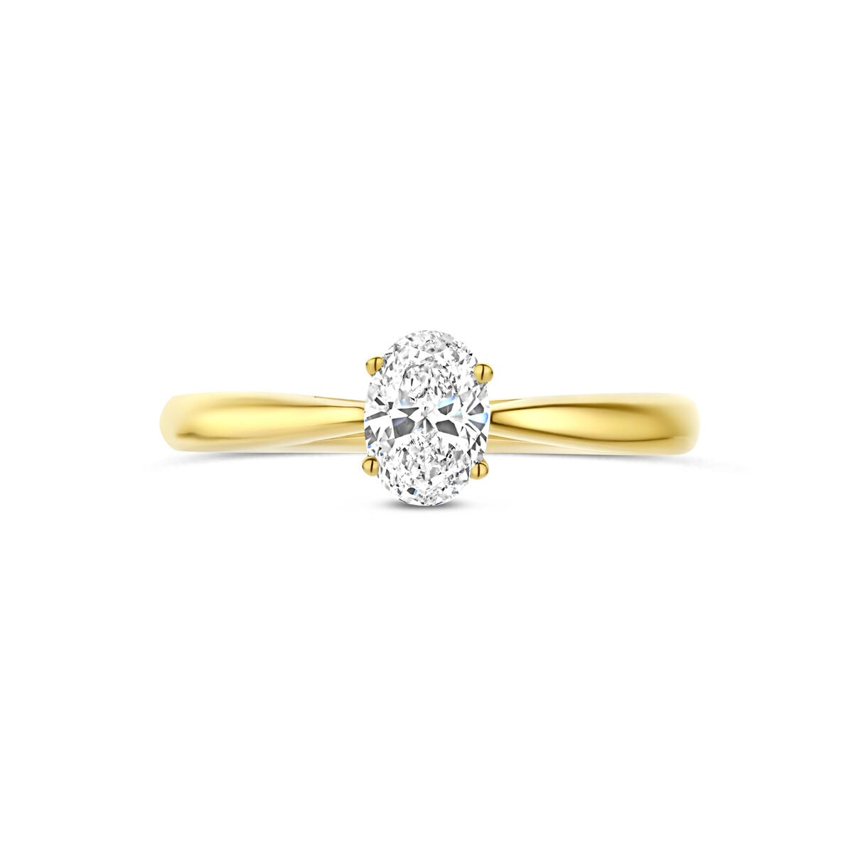 Anello in oro giallo 14k con diamante lab grown – ovale 0.50ct