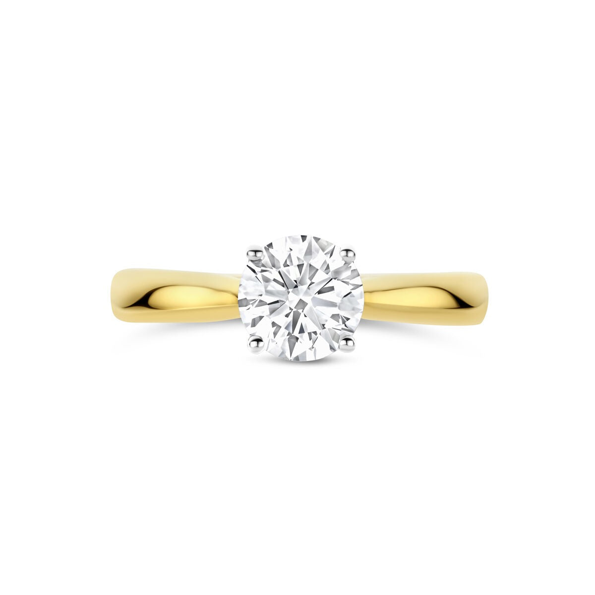 Anello da donna bicolore in oro 14k con diamante lab grown da 1,00 ct – certificato incluso