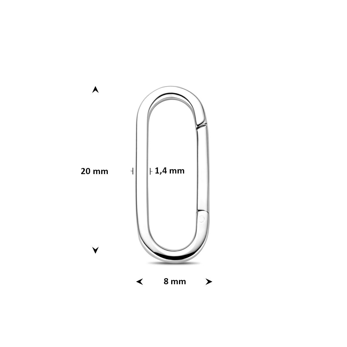 Connettore in argento rodiato