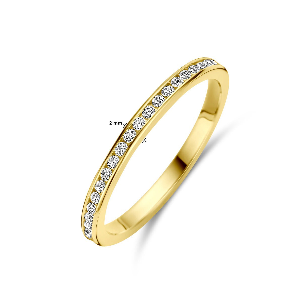 Anello scorrevole in oro giallo 9k con zirconi
