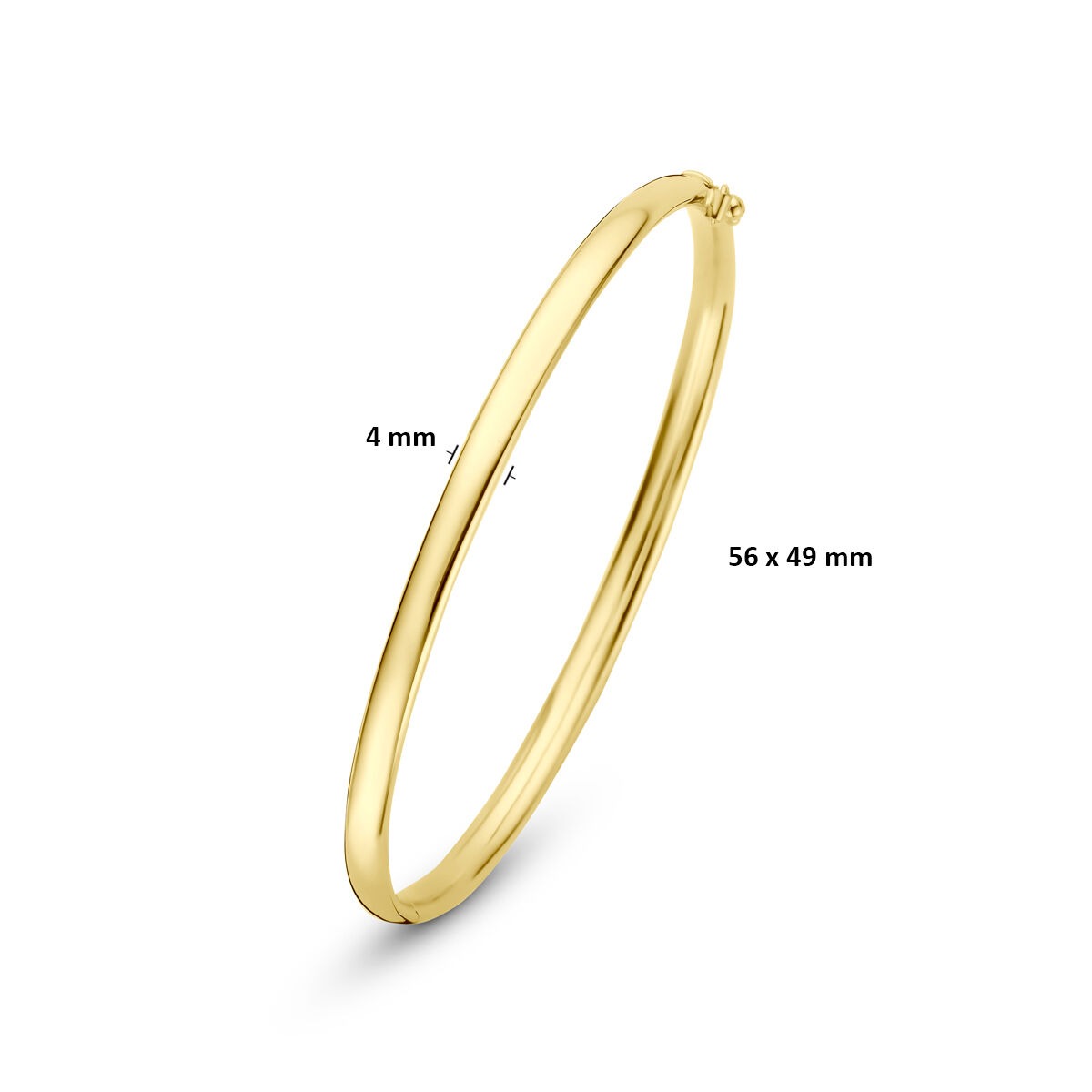 Bracciale rigido silgold in oro giallo 14k 4 mm da donna