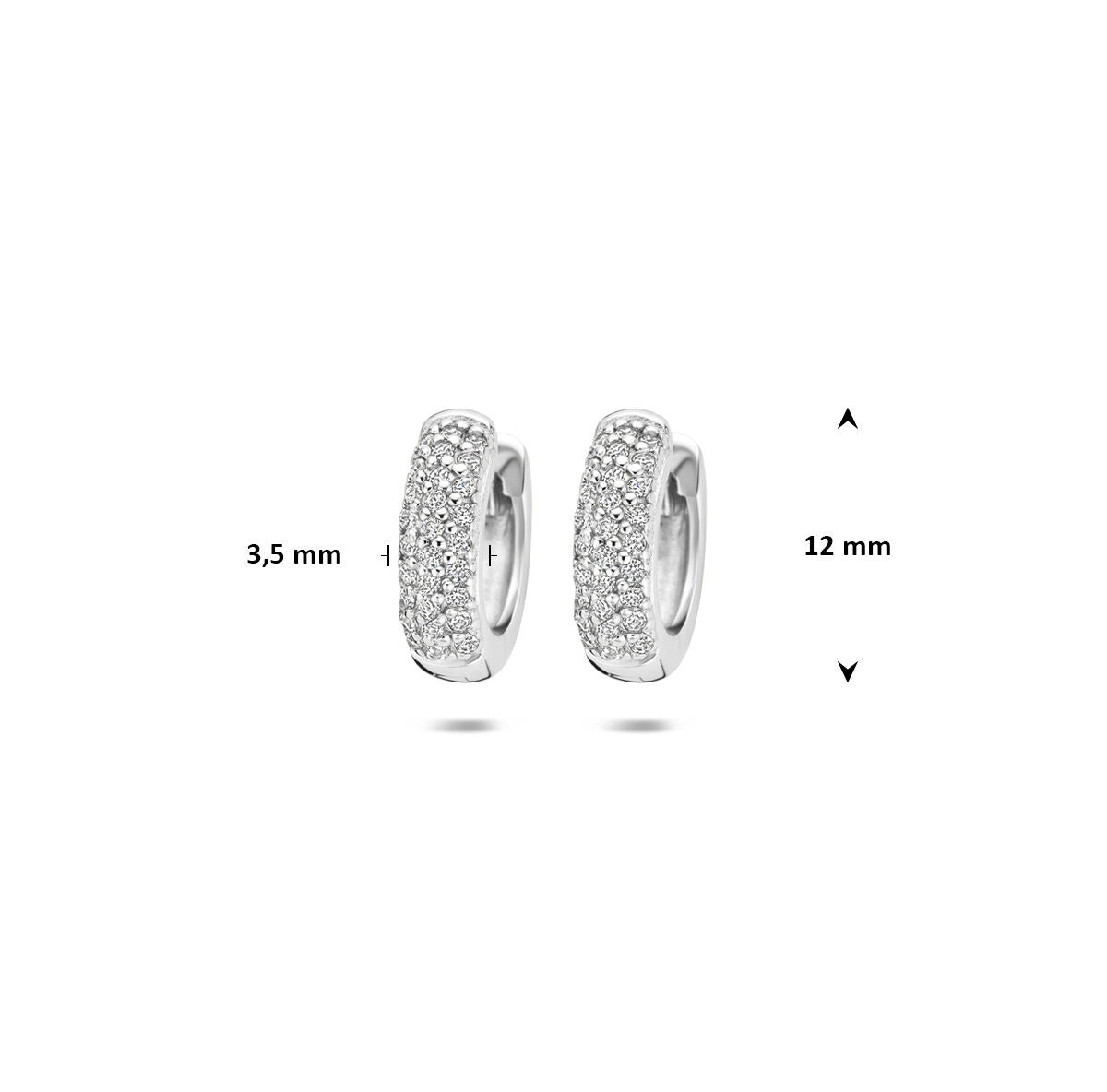 Orecchini a cerchio in argento 925 con zircone