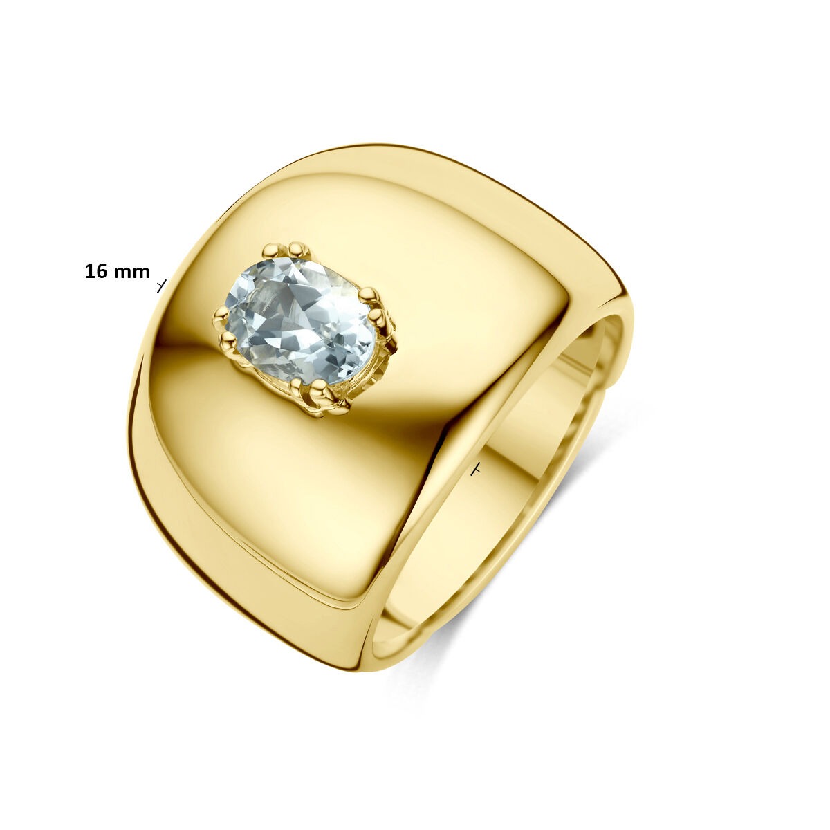 Anello in oro giallo 14k con acquamarina
