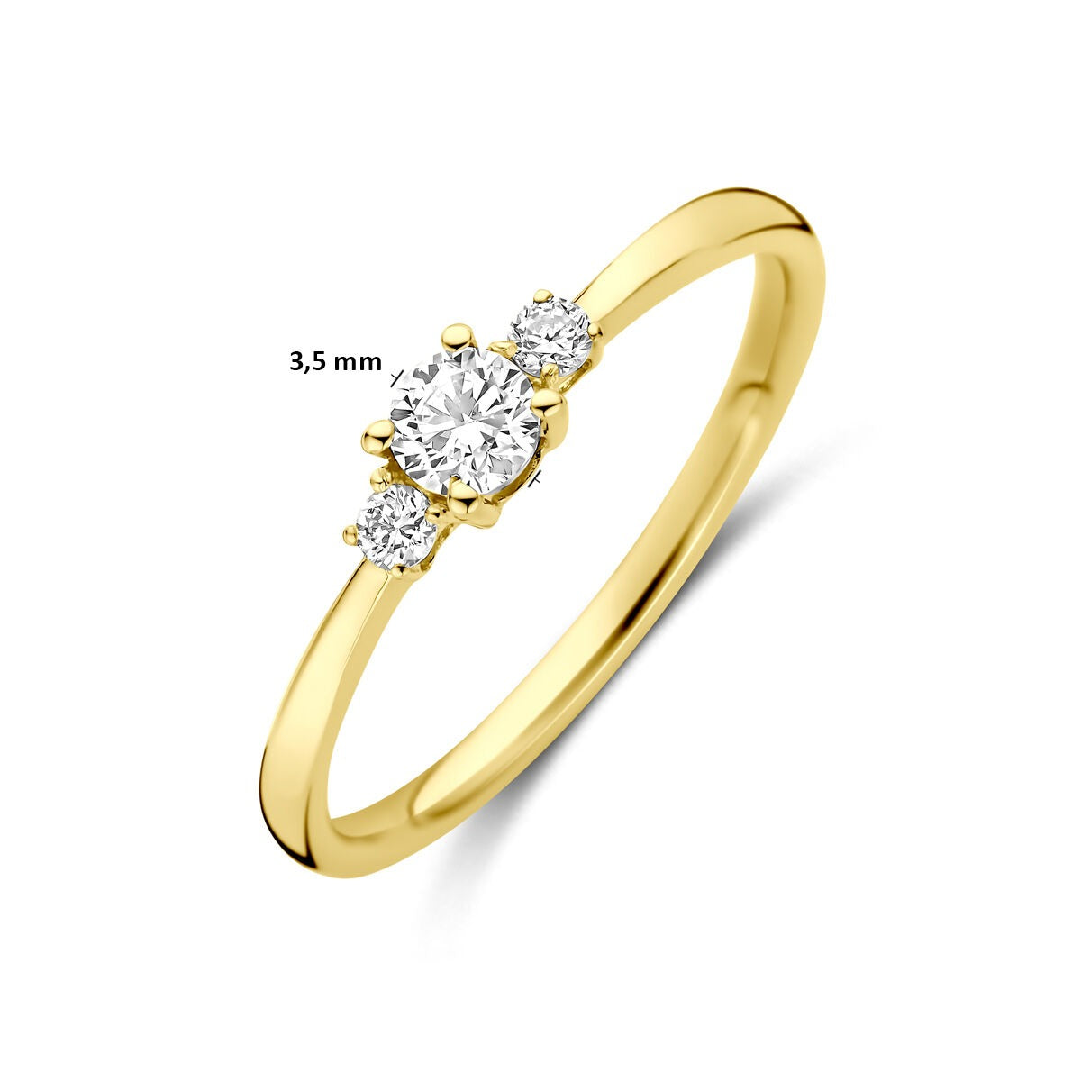 Anello in oro giallo 14k con diamante lab grown da 0,25ct