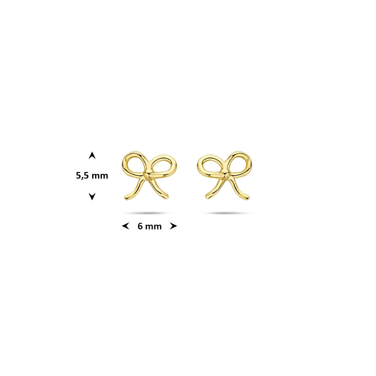 Orecchini a Bottone Fiocco in Oro Giallo 14k