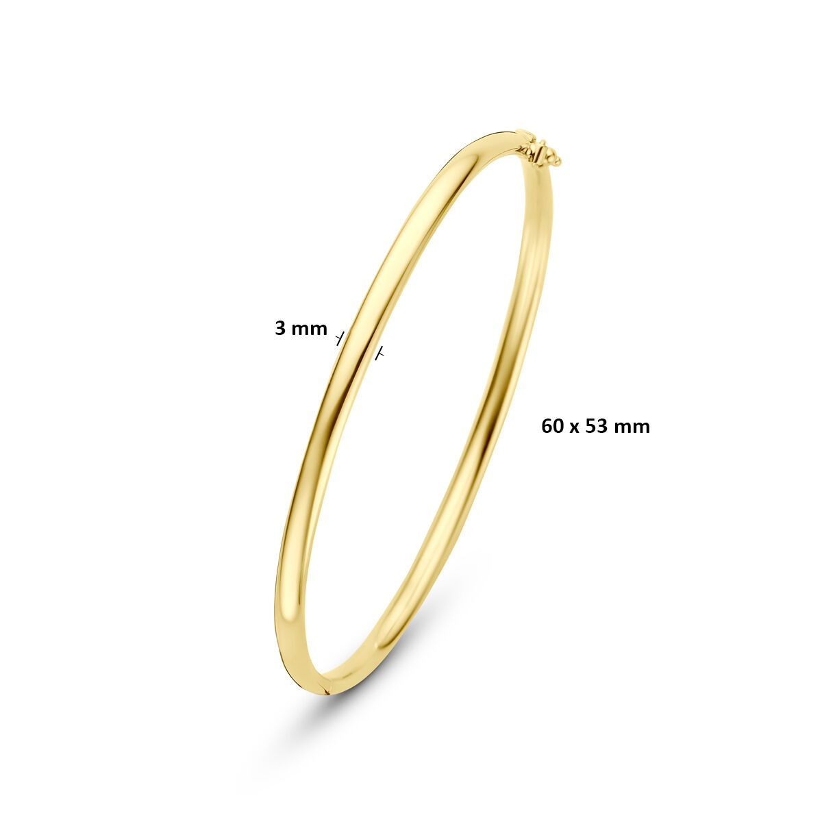 Bangle in oro giallo 9k con anima in argento