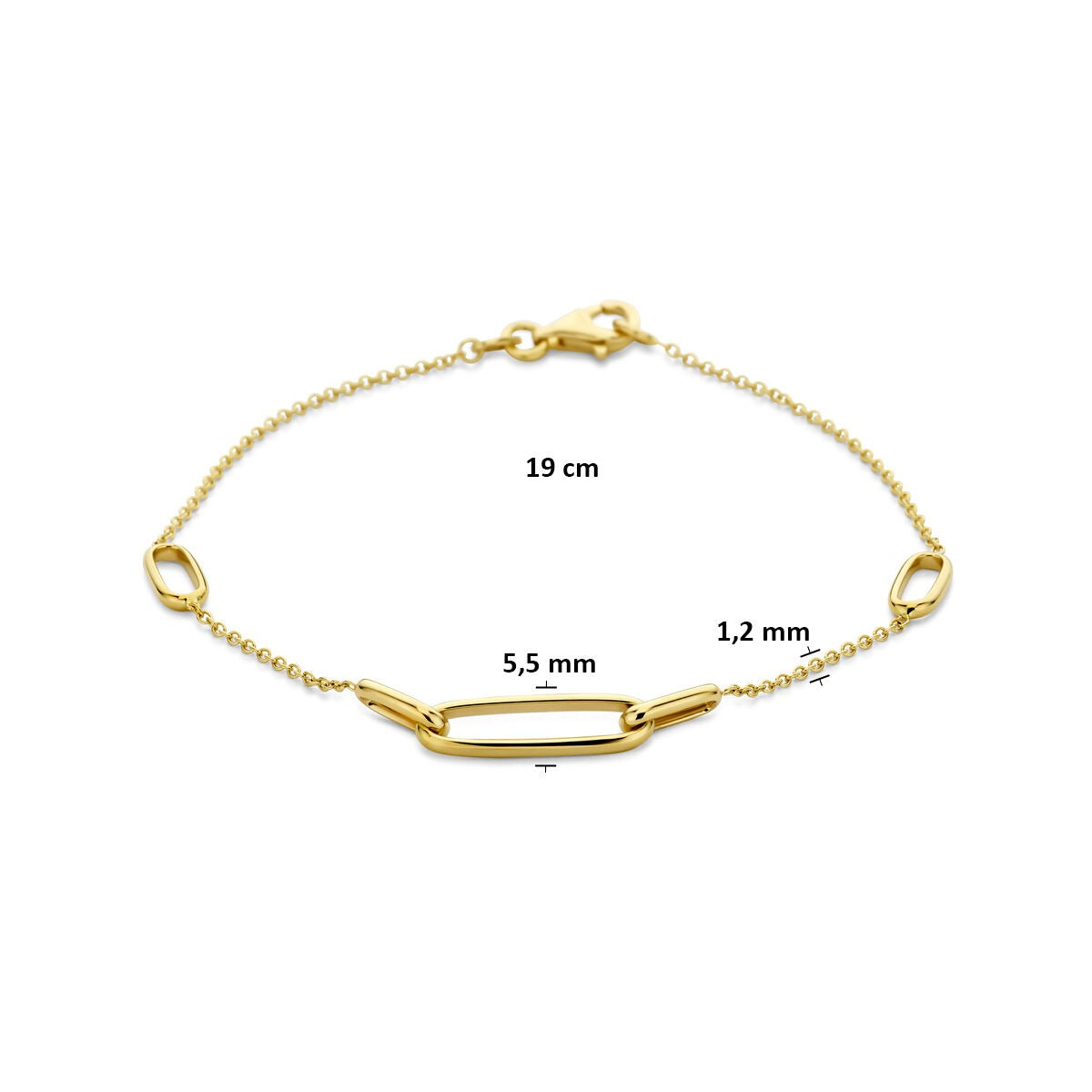Bracciale da donna in oro – design a maglia fine 14k 1,2 mm