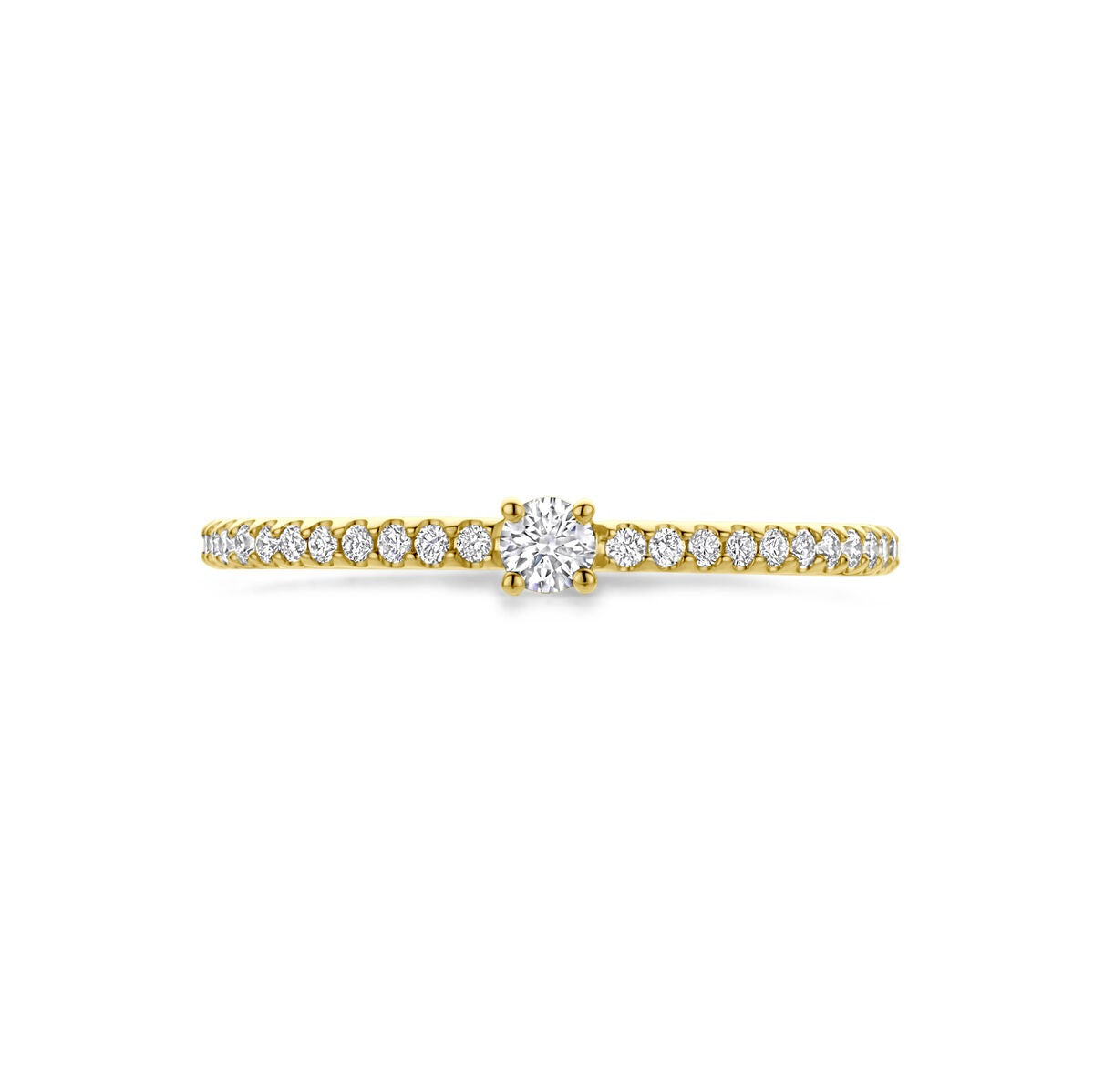 Anello da donna in oro giallo 14k con diamante – castone solitario