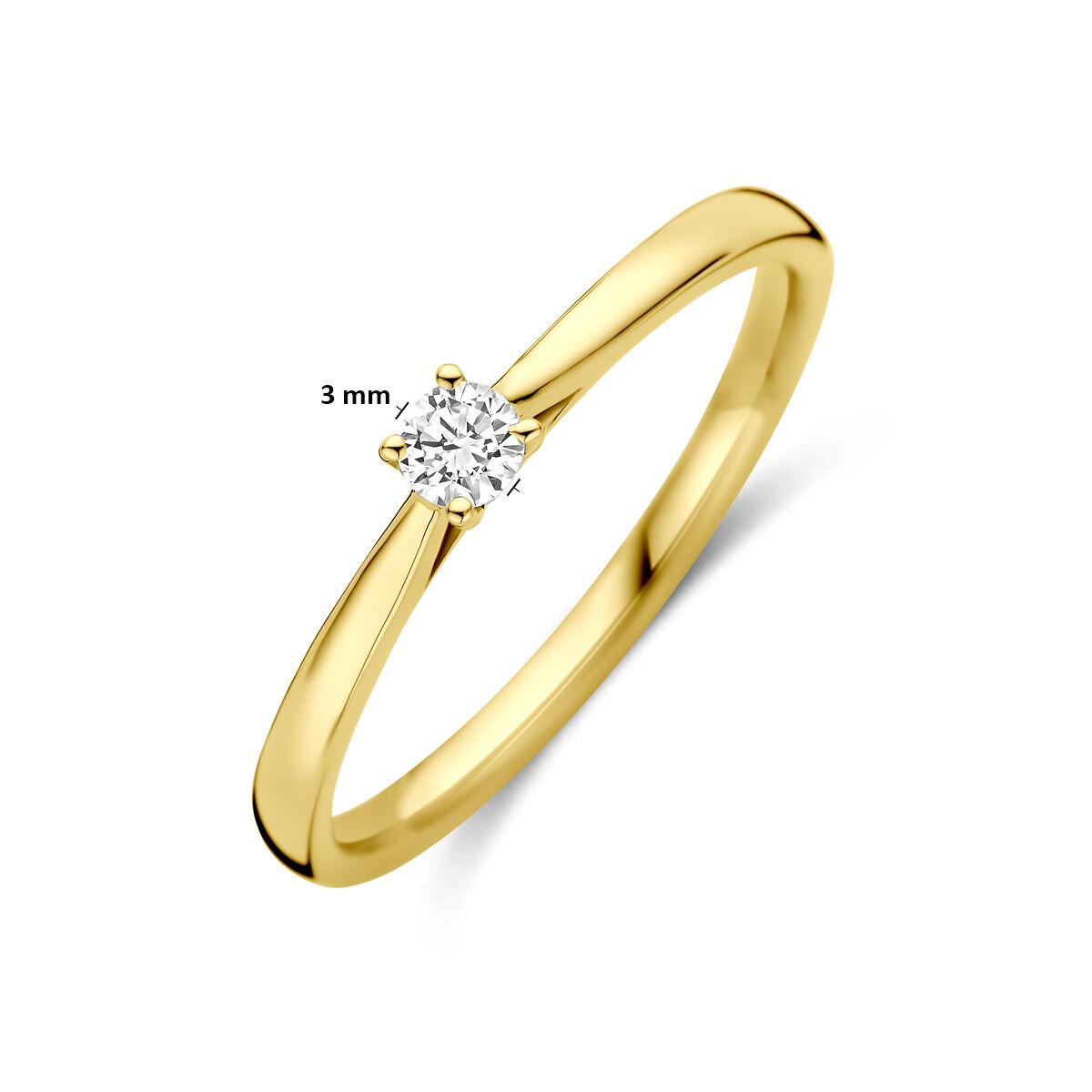 Anello in oro giallo 14k con diamante lab grown da 0,10 ct
