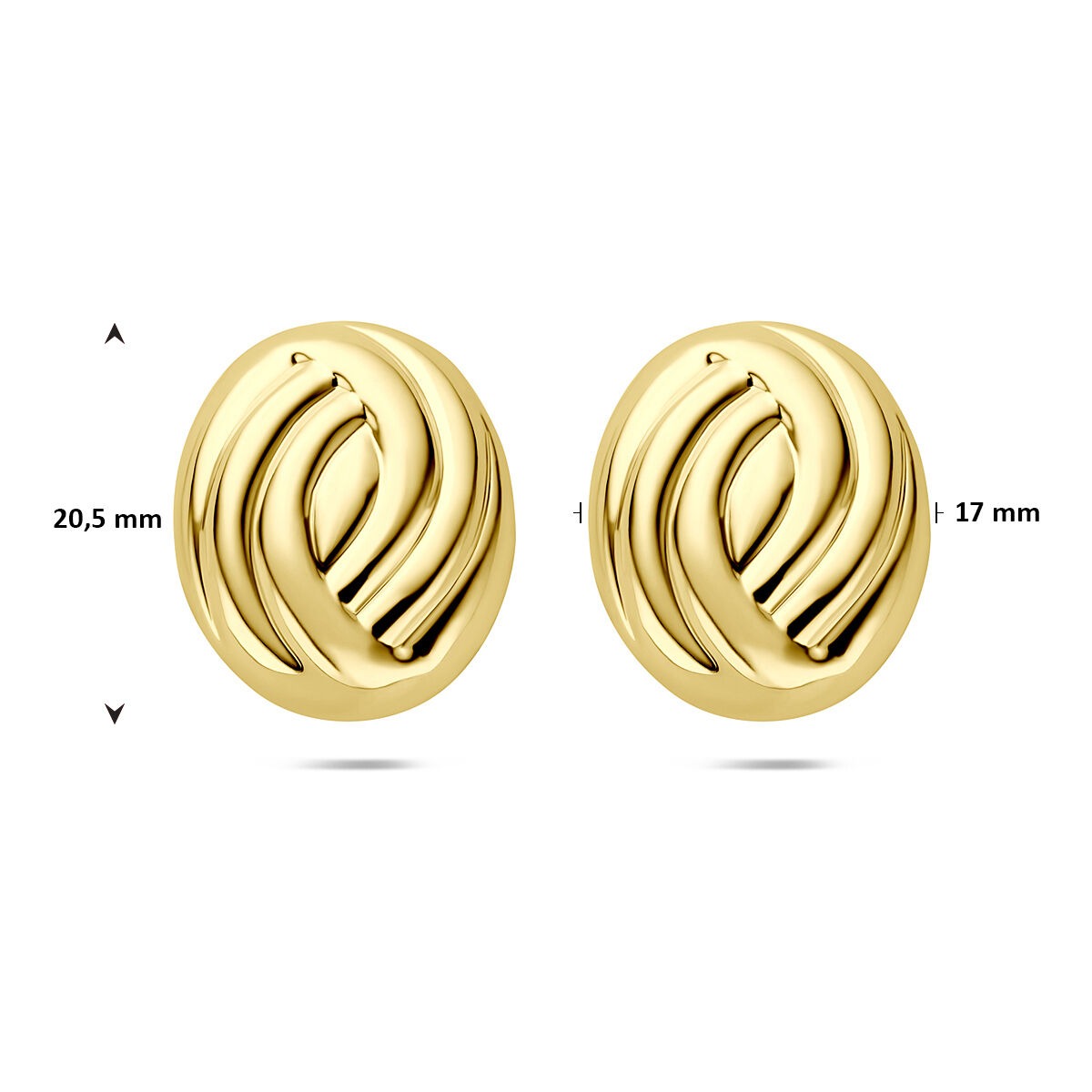 Orecchini a bottone in argento dorato da donna – color oro giallo