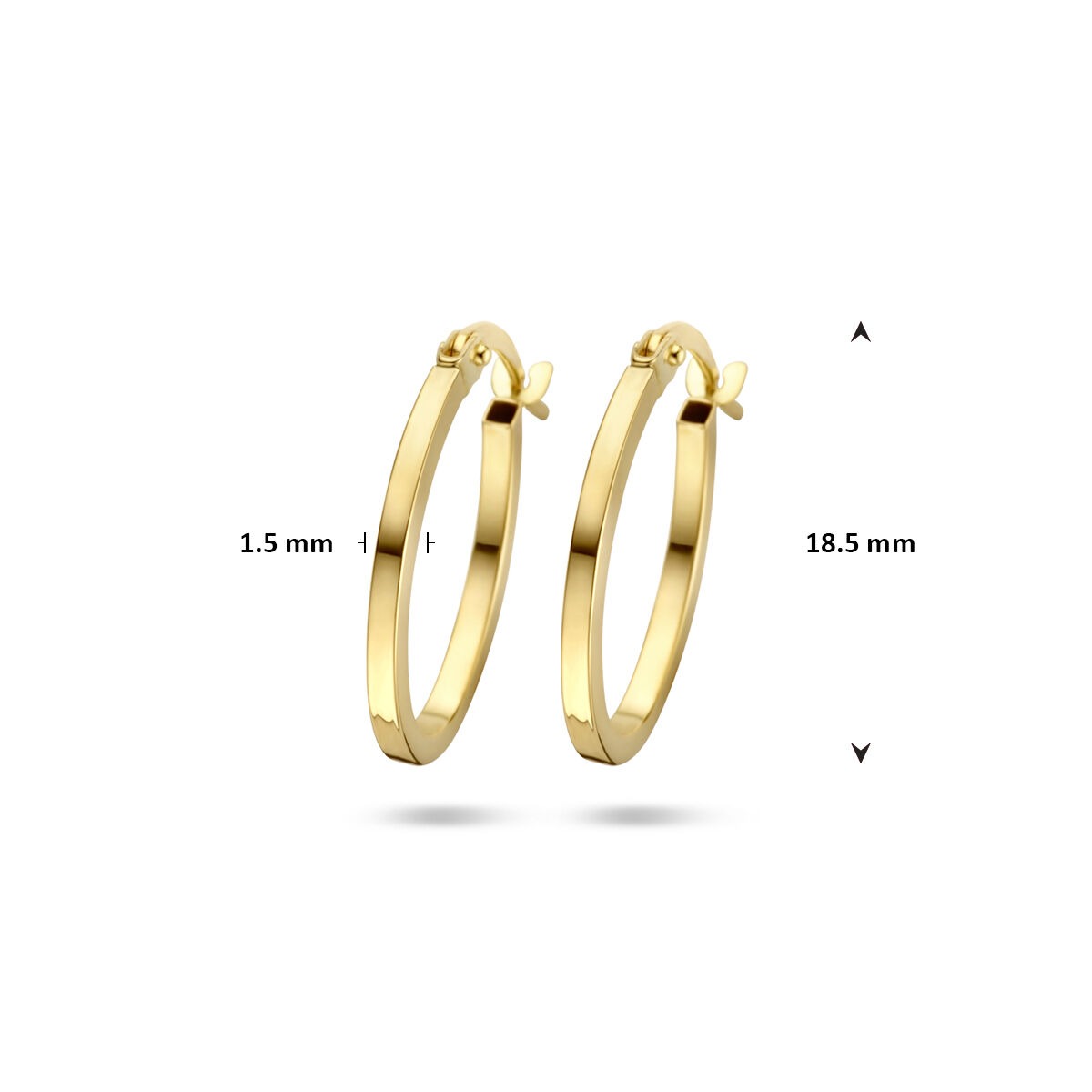Orecchini a cerchio color oro giallo – 9k