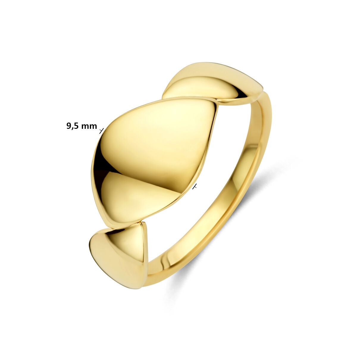 Anello da donna in oro giallo 14k con fascia larga