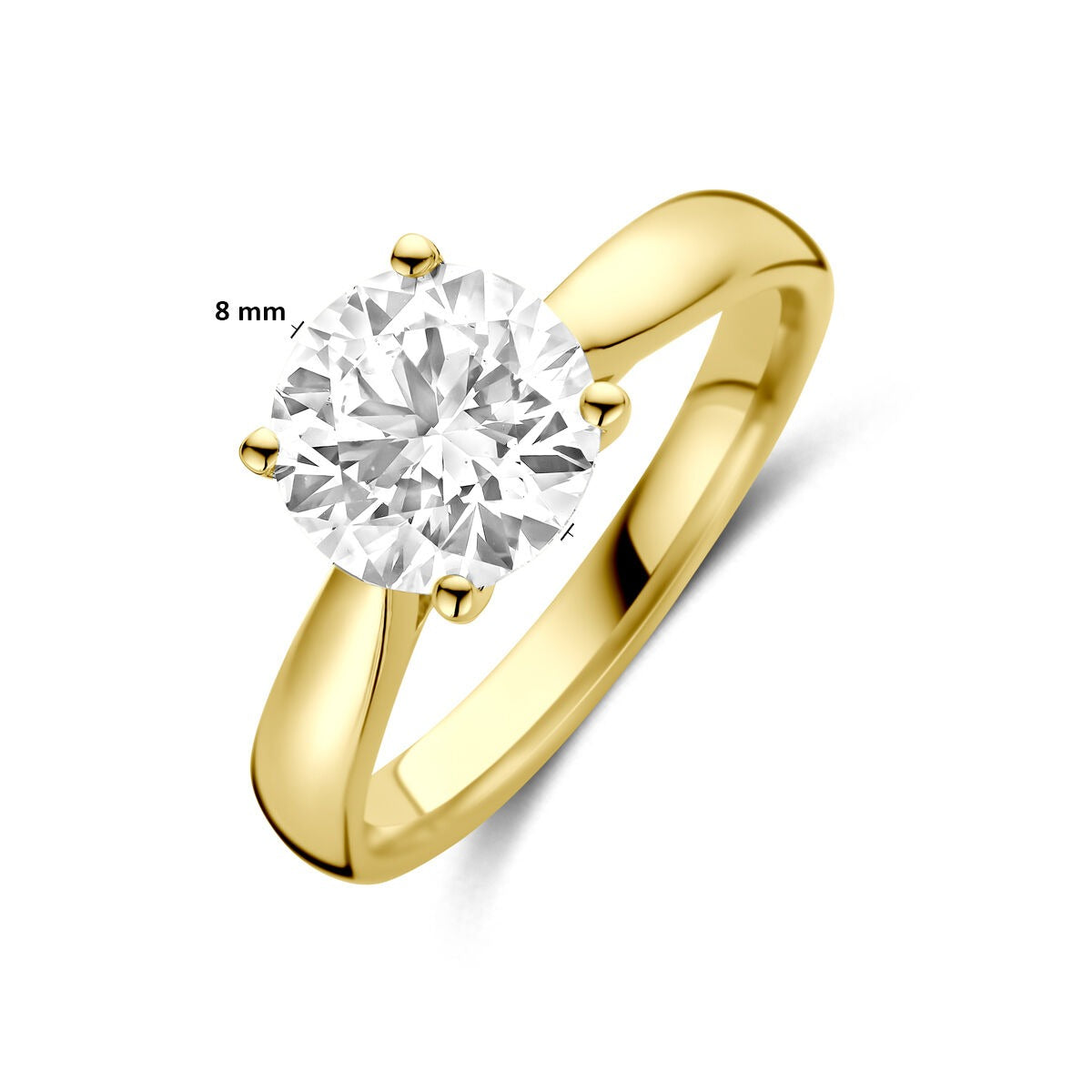 Anello in oro giallo 14K con diamante lab grown da 2.00ct