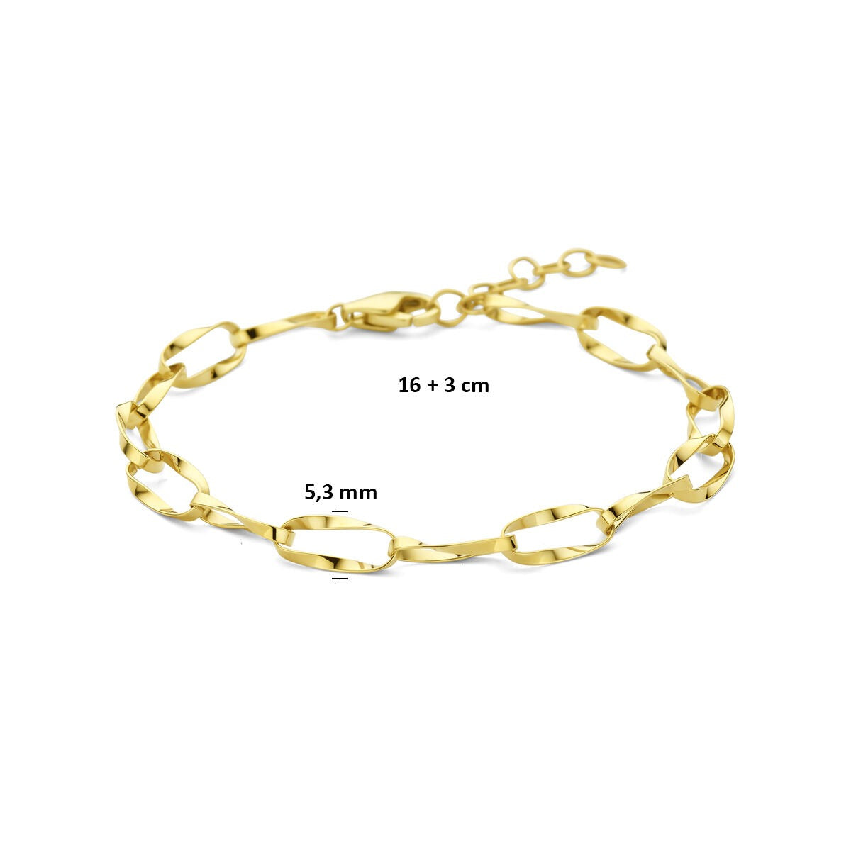 Bracciale in oro giallo 14k con maglia ad ancora
