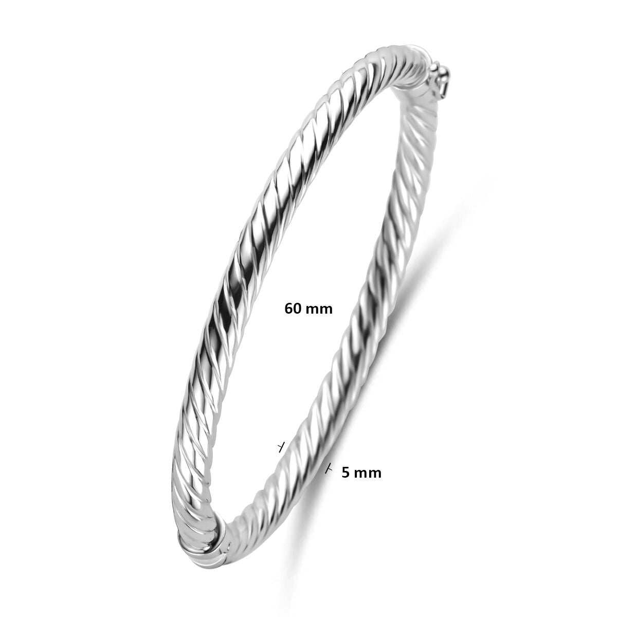Bracciale bangle da donna in argento - rodiato