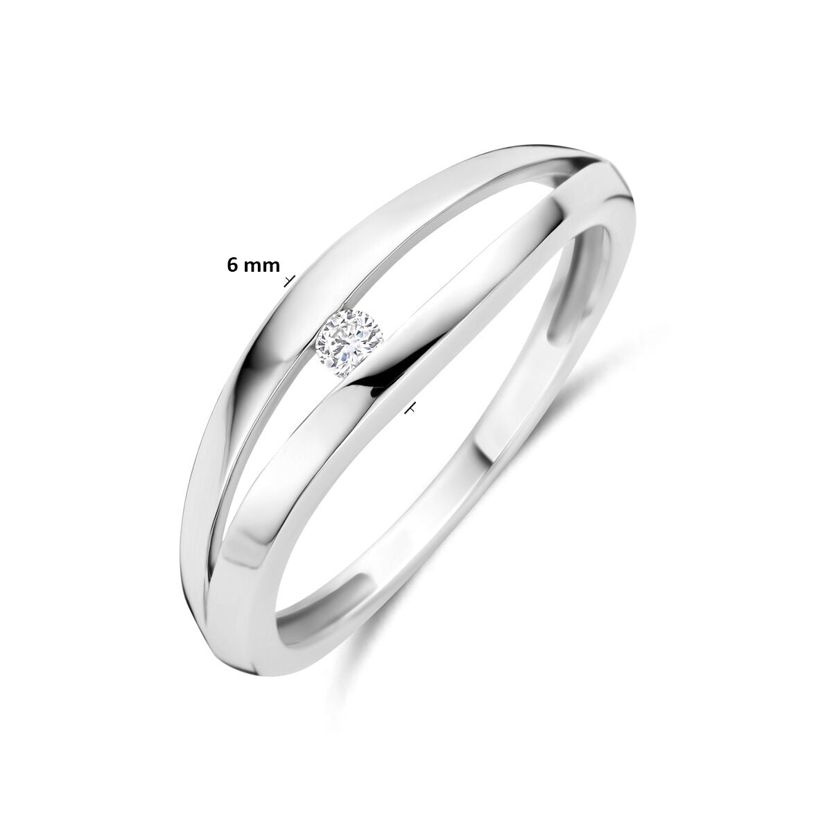 Anello da donna in argento con diamante lab grown – 6 mm di larghezza
