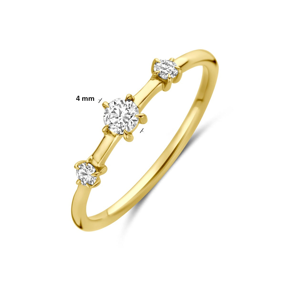 Anello in oro giallo 14k con diamante lab grown 0,20ct
