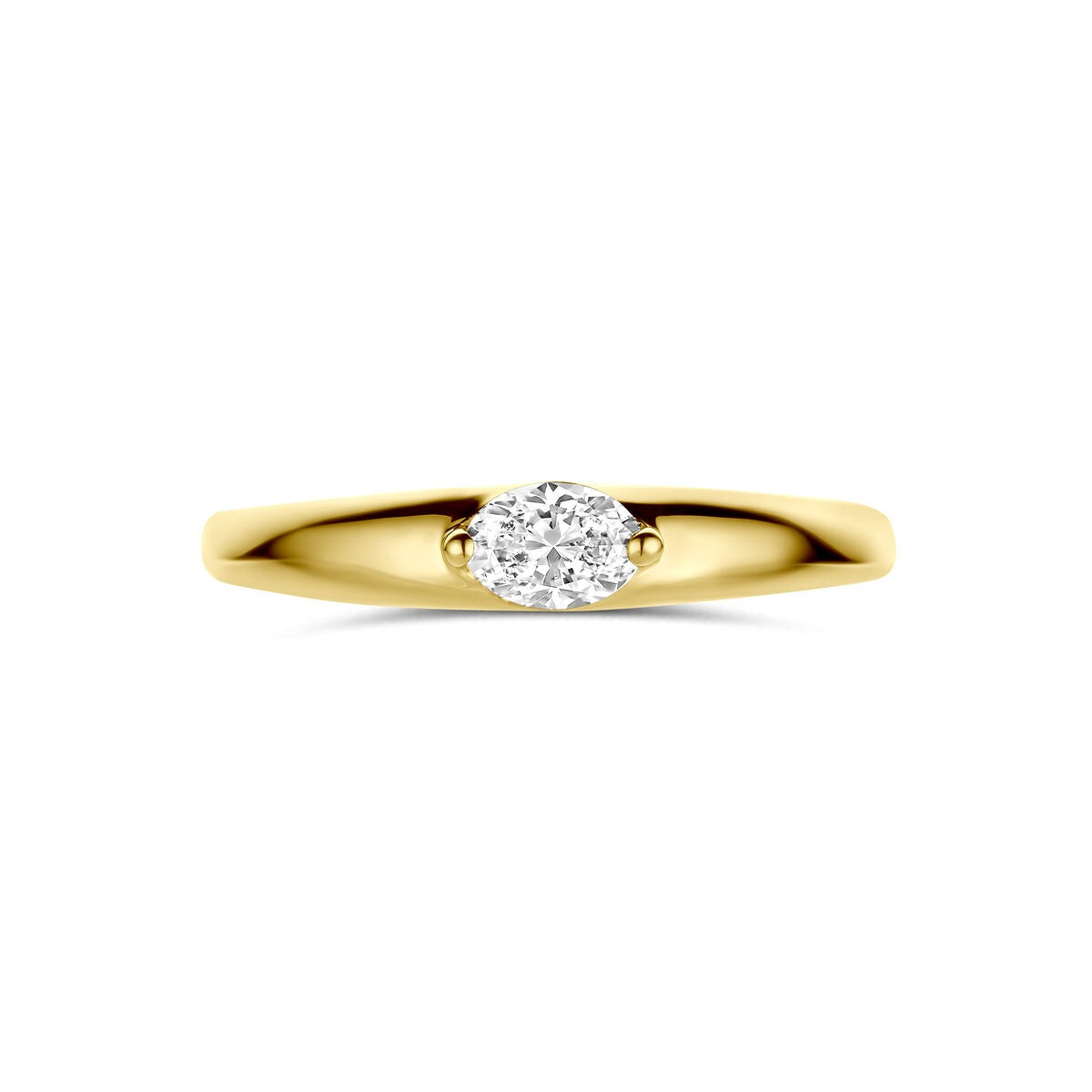 Anello in oro giallo 14K con diamante solitario 0,32 ct