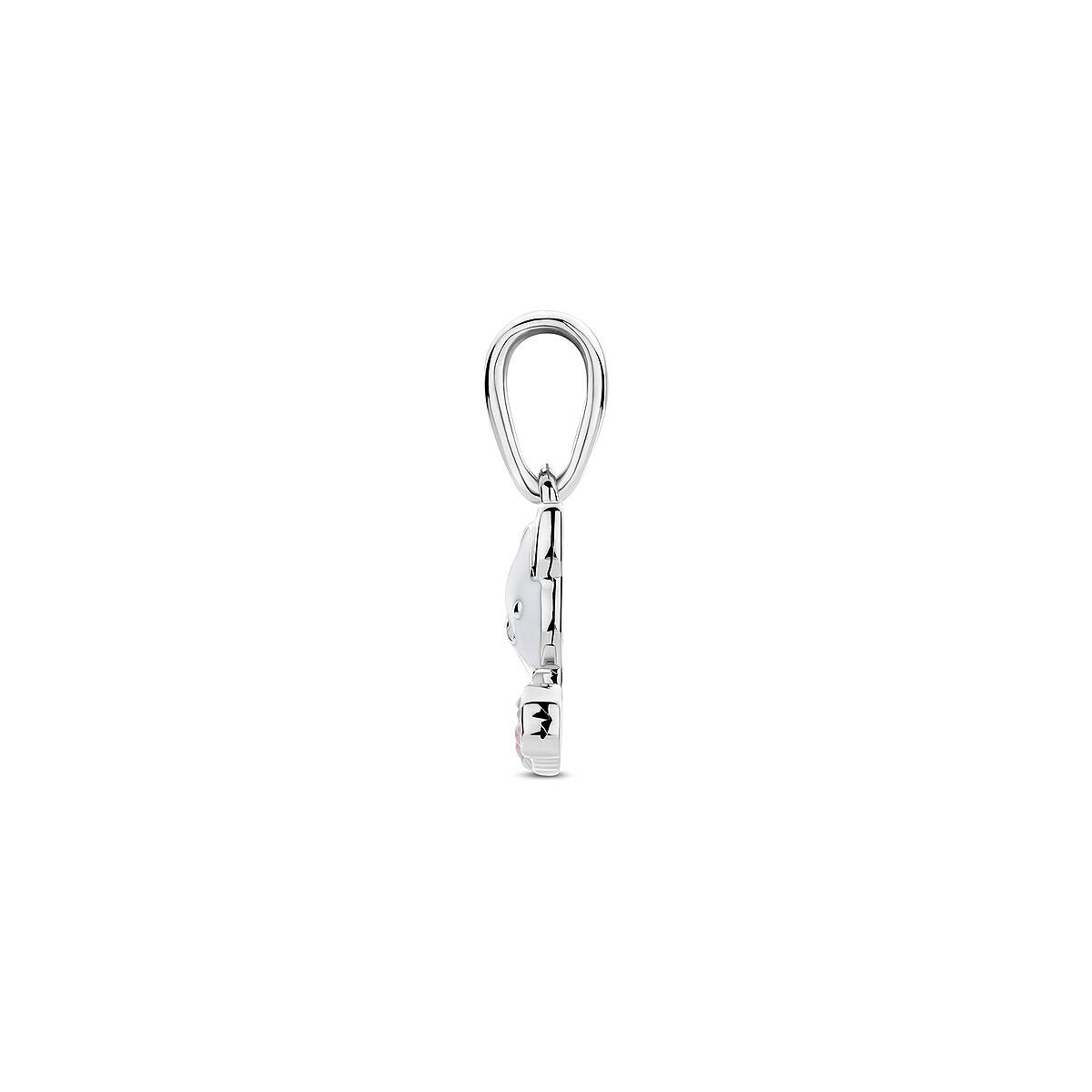 Ciondolo in argento a forma di gatto con smalto – argento 925 rodiato
