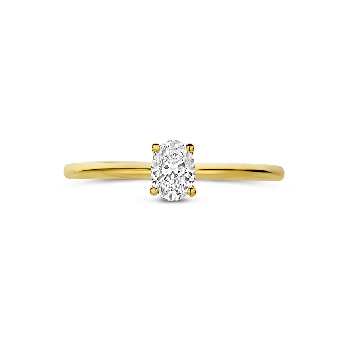 Anello in oro giallo 14k con diamante lab grown – ovale 0.30ct