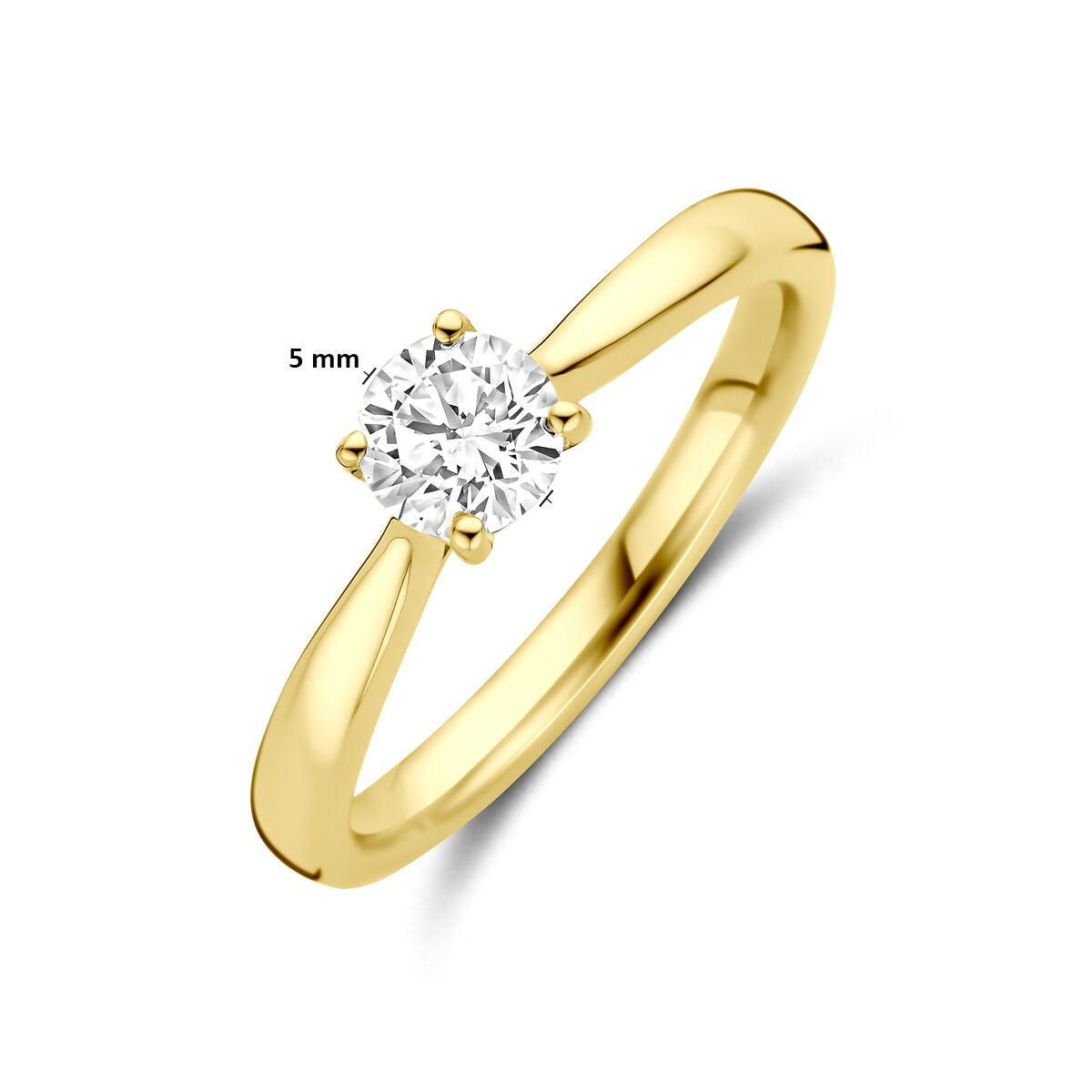 Anello in oro giallo 14k con diamante lab grown da 0.50ct