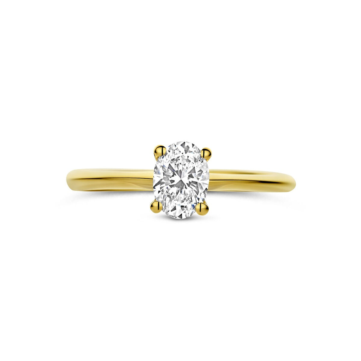 Anello in oro giallo 14k con diamante lab grown – taglio ovale 0.50ct