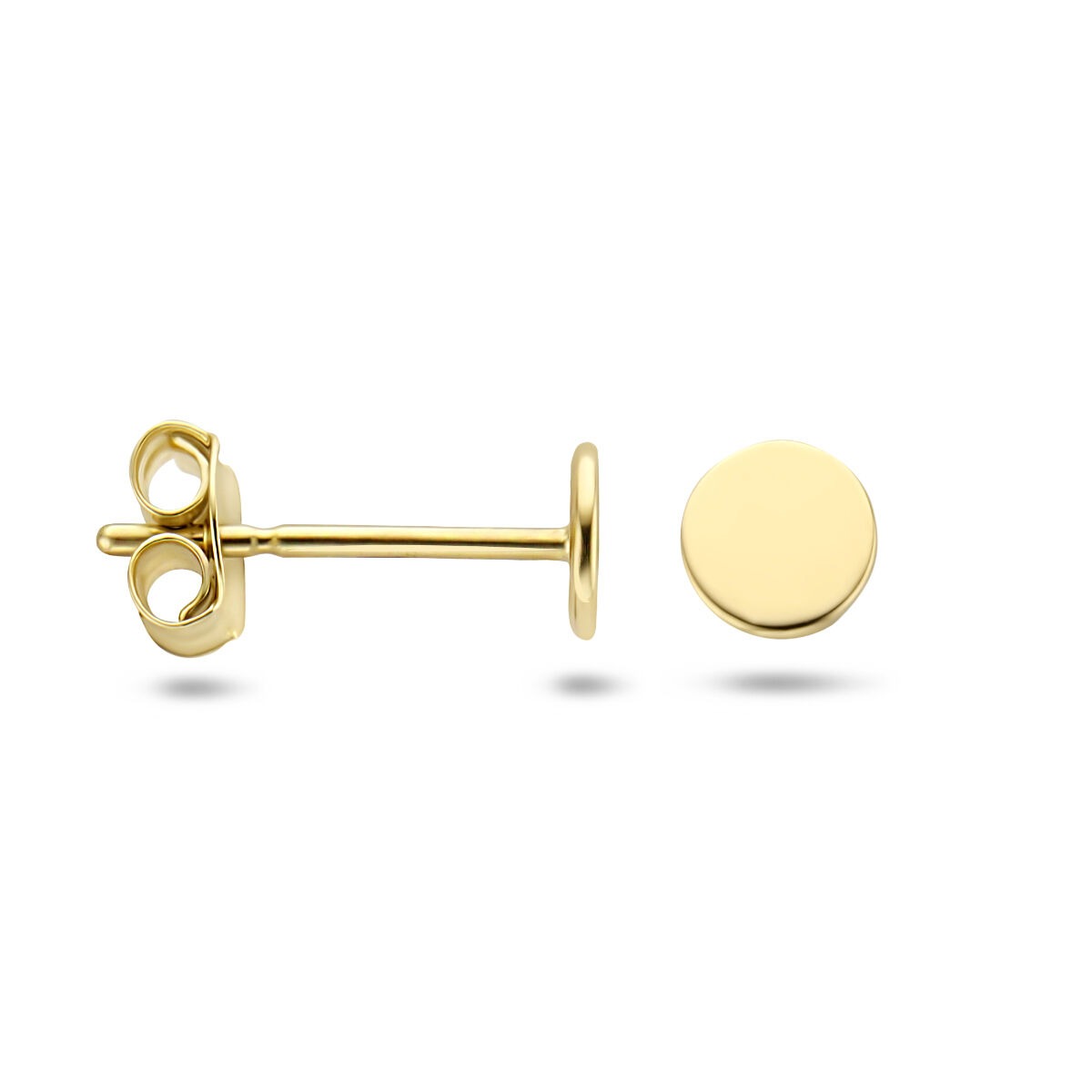 Orecchini a bottone rotondi in oro giallo 9k