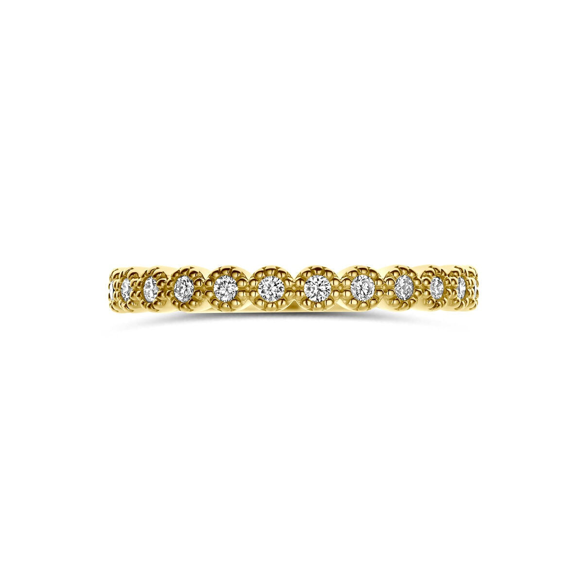 Anello Alliance in Oro Giallo 14K con Diamante 0,18 ct