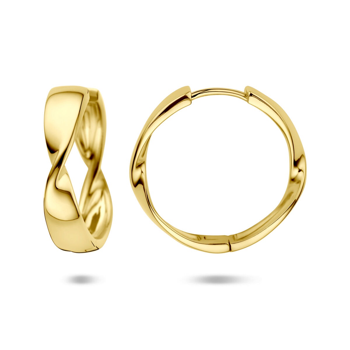 Orecchini a cerchio in argento dorato da donna – 25 x 6 mm