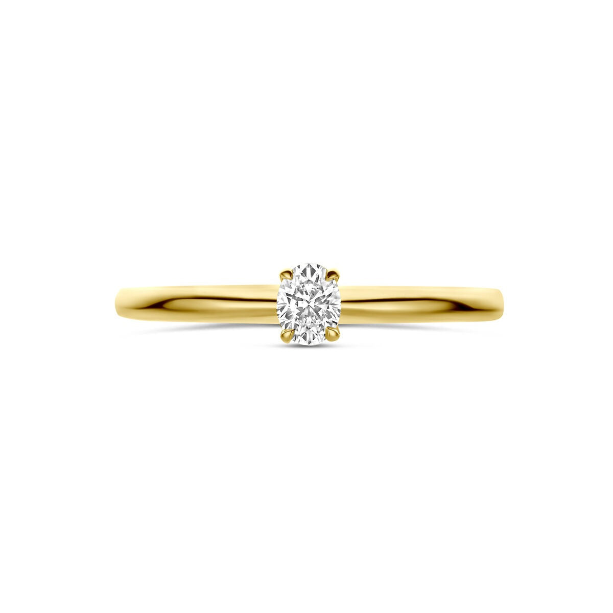Anello in oro giallo 14k con diamante solitario 0,21 ct