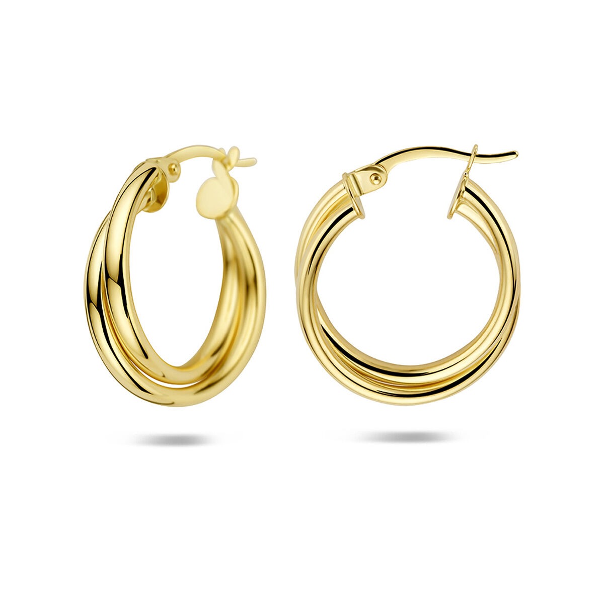Orecchini a cerchio in oro giallo 14k da donna