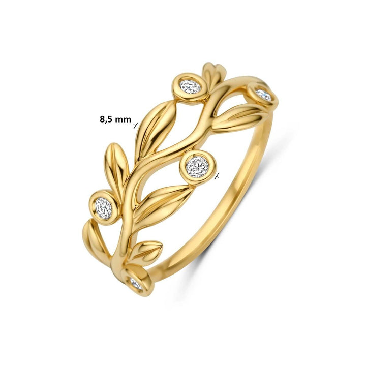 14k Geelgouden ring met lab grown diamant