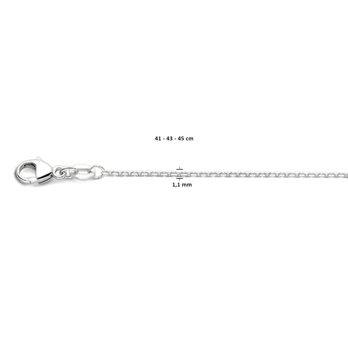 Collana da donna in oro bianco 18k – collier ancora 45 cm
