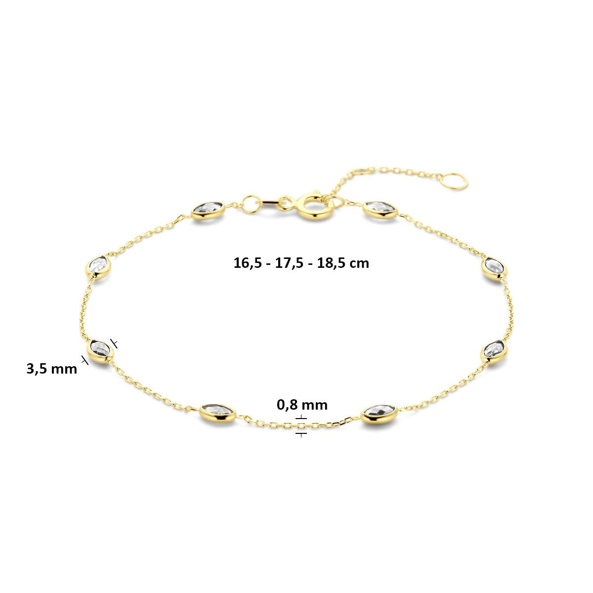 Bracciale da donna in oro giallo 9k con zirconia