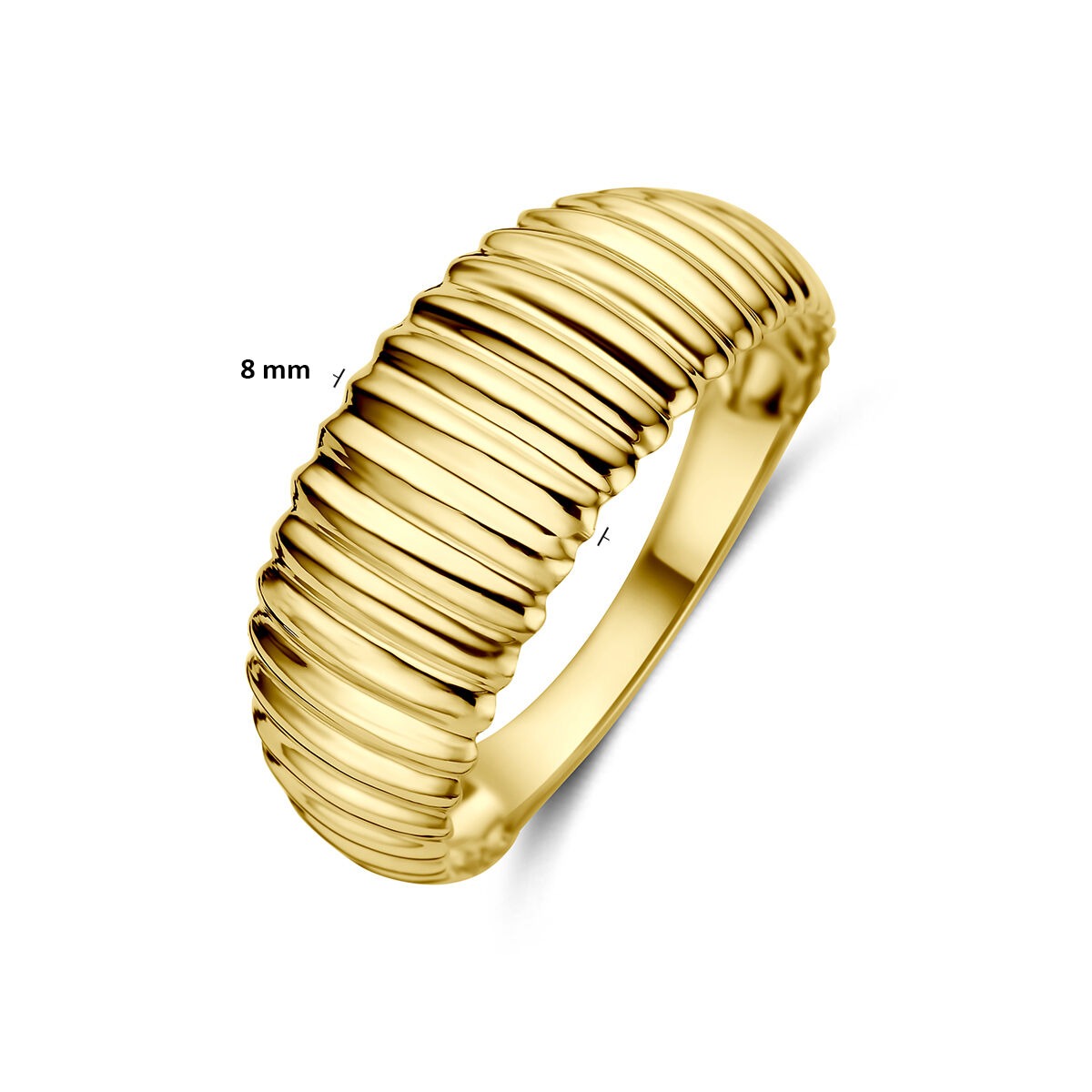 9k Geelgouden ring 8 mm