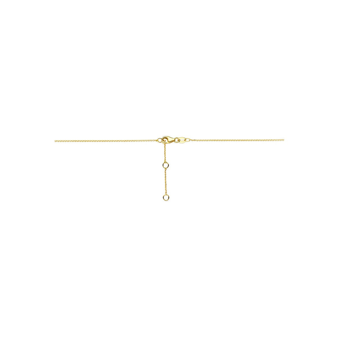 14k geelgouden kinder collier met hartje en lab grown diamant